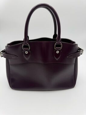Louis Vuitton Passy Structured Satchel in Deep Plum Epi leather